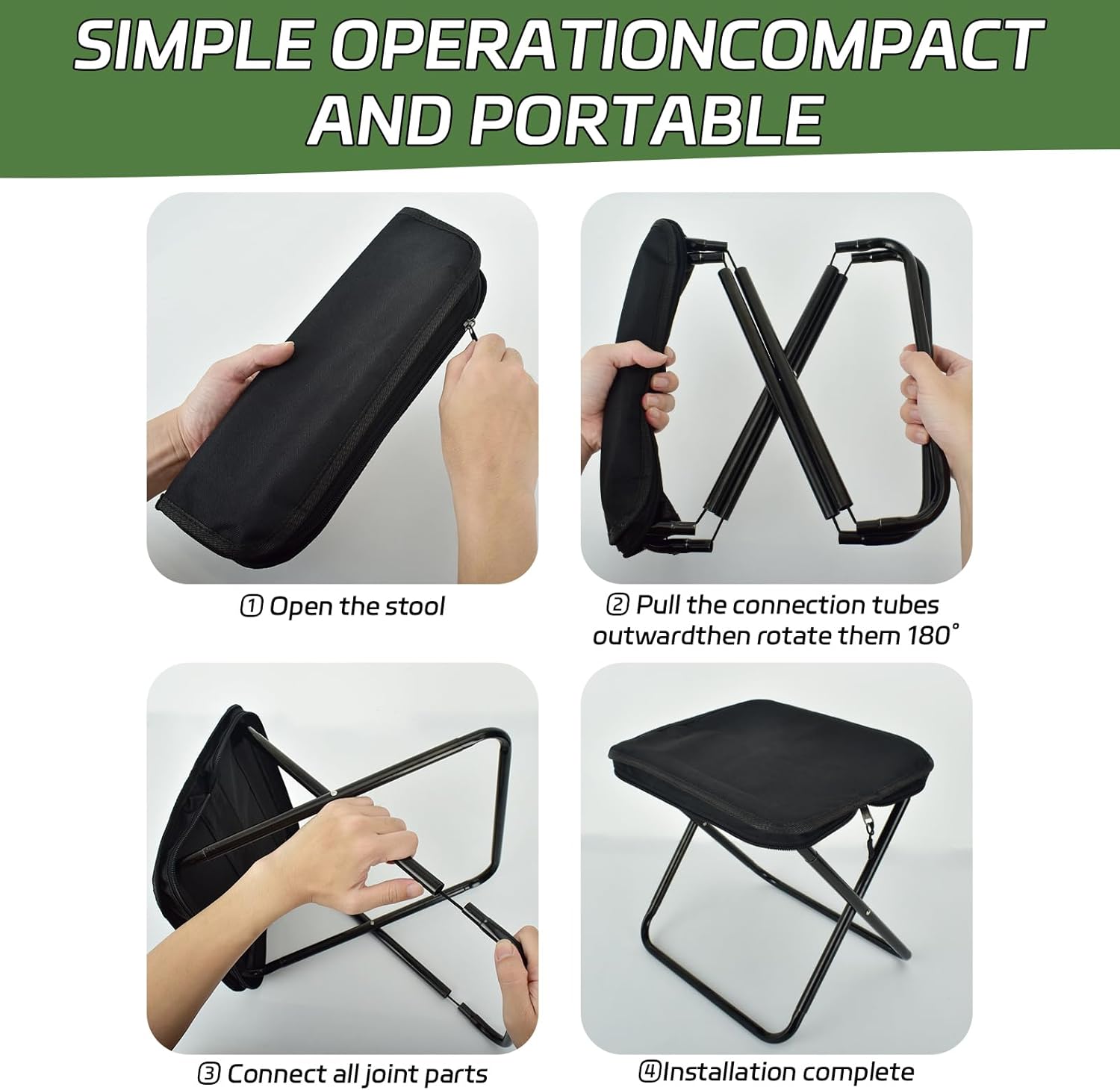 Tabouret de camping pliable ultra-léger