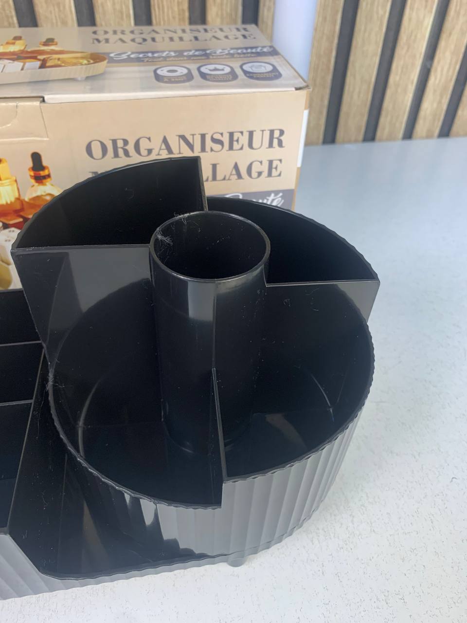 360° Rotating Makeup Organizer with Two Zones
