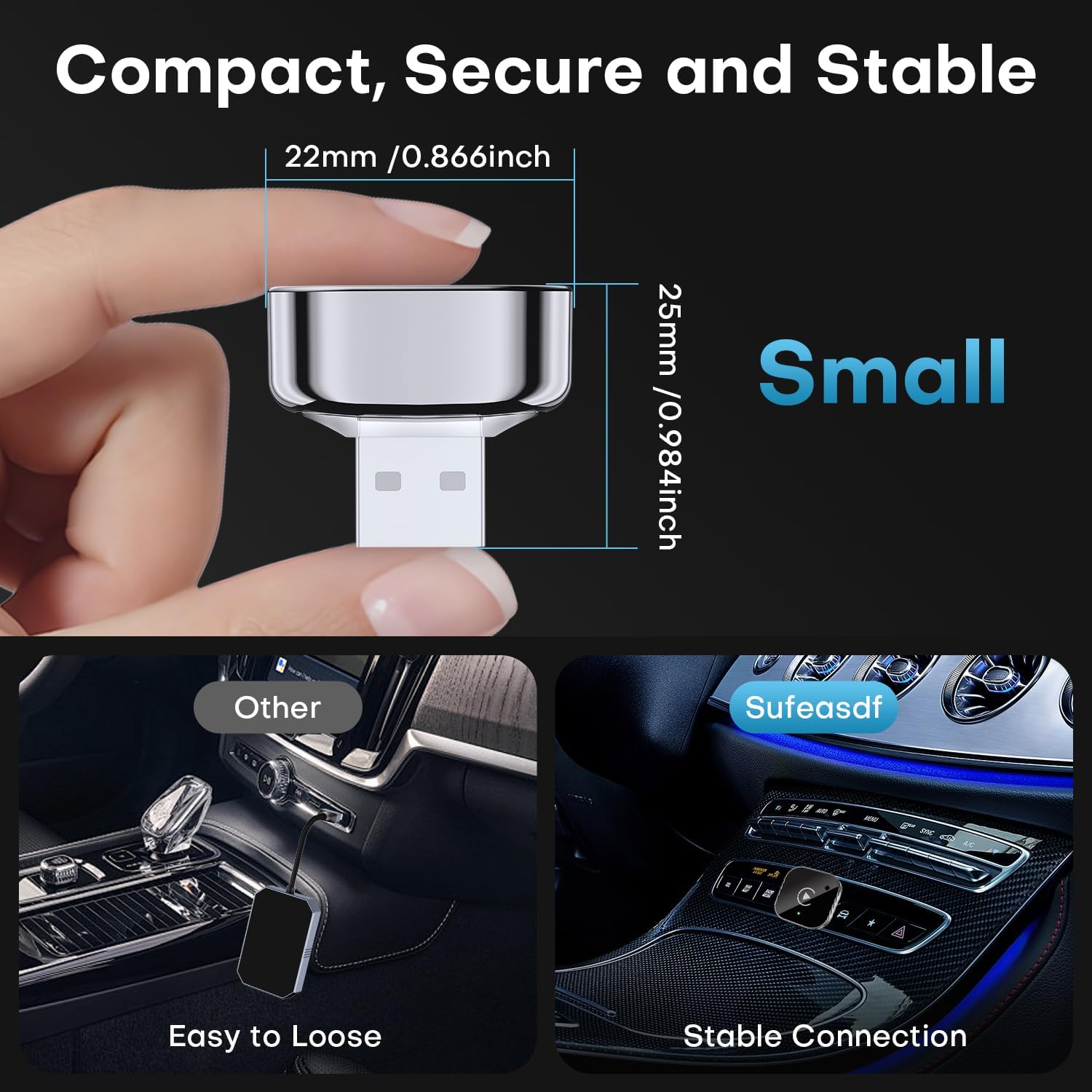 2-in-1 Wireless CarPlay and Android Auto Car Adapter