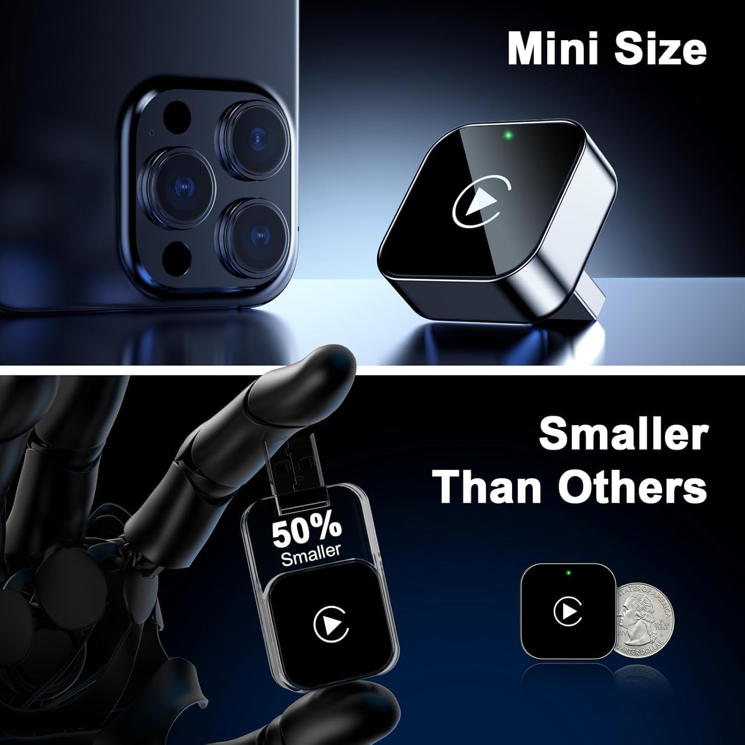 2-in-1 Wireless CarPlay and Android Auto Car Adapter