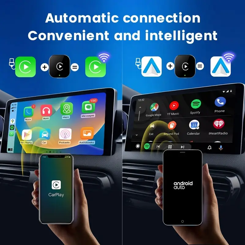 2-in-1 Wireless CarPlay and Android Auto Car Adapter