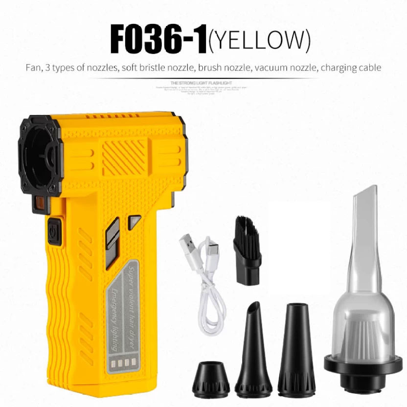 Portable turbo blower and vacuum cleaner F036-1 with accessories