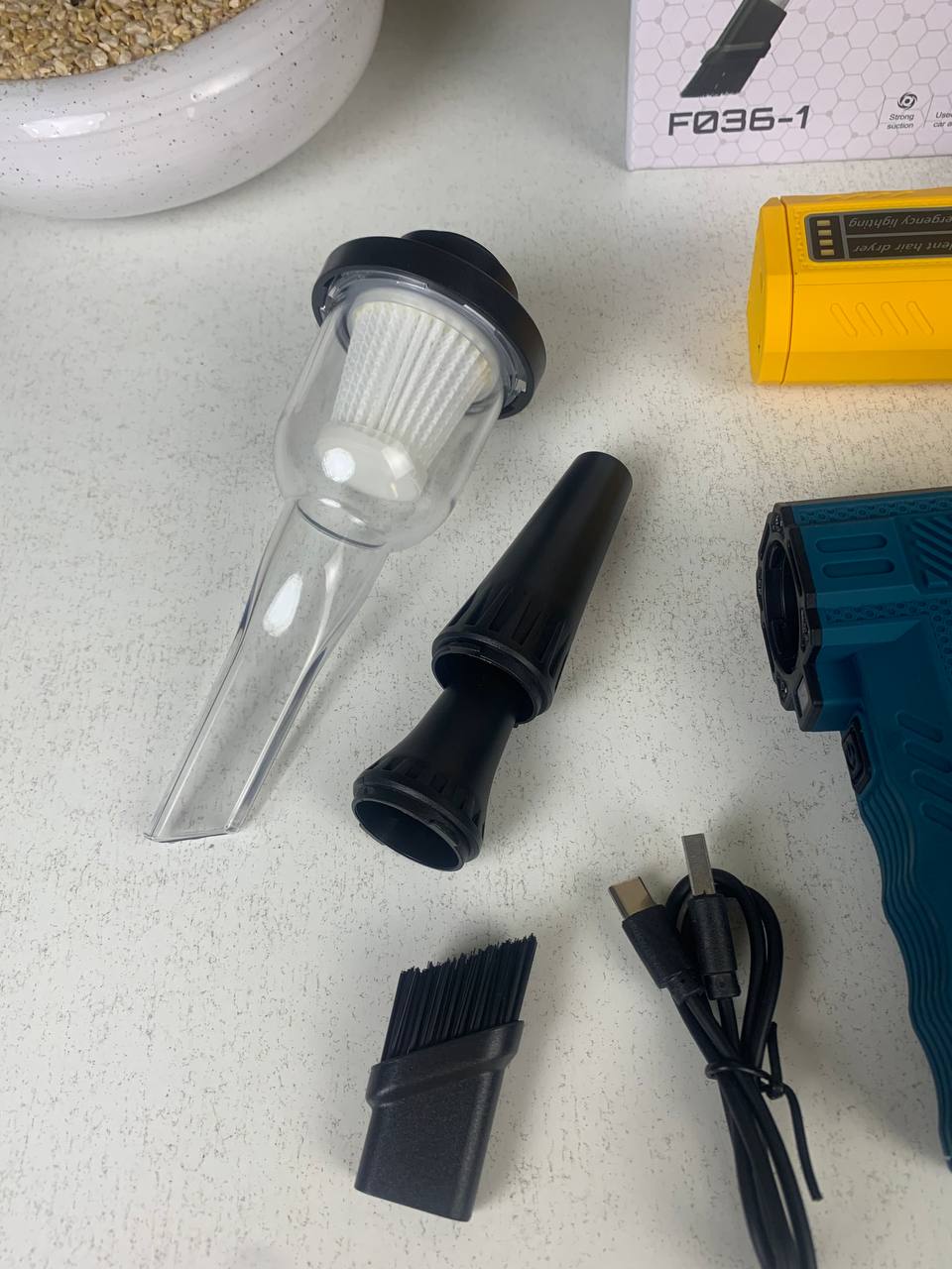 Portable turbo blower and vacuum cleaner F036-1 with accessories