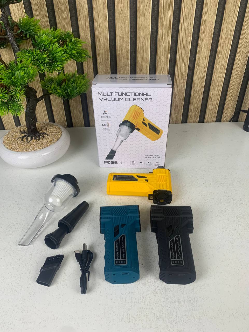 Portable turbo blower and vacuum cleaner F036-1 with accessories