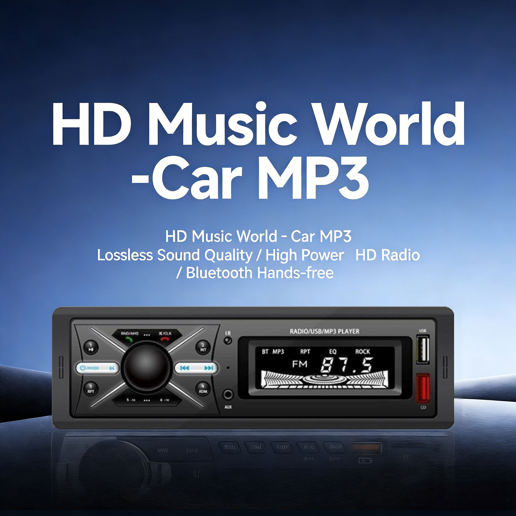 1 DIN Car Multimedia MP3 Player with Bluetooth