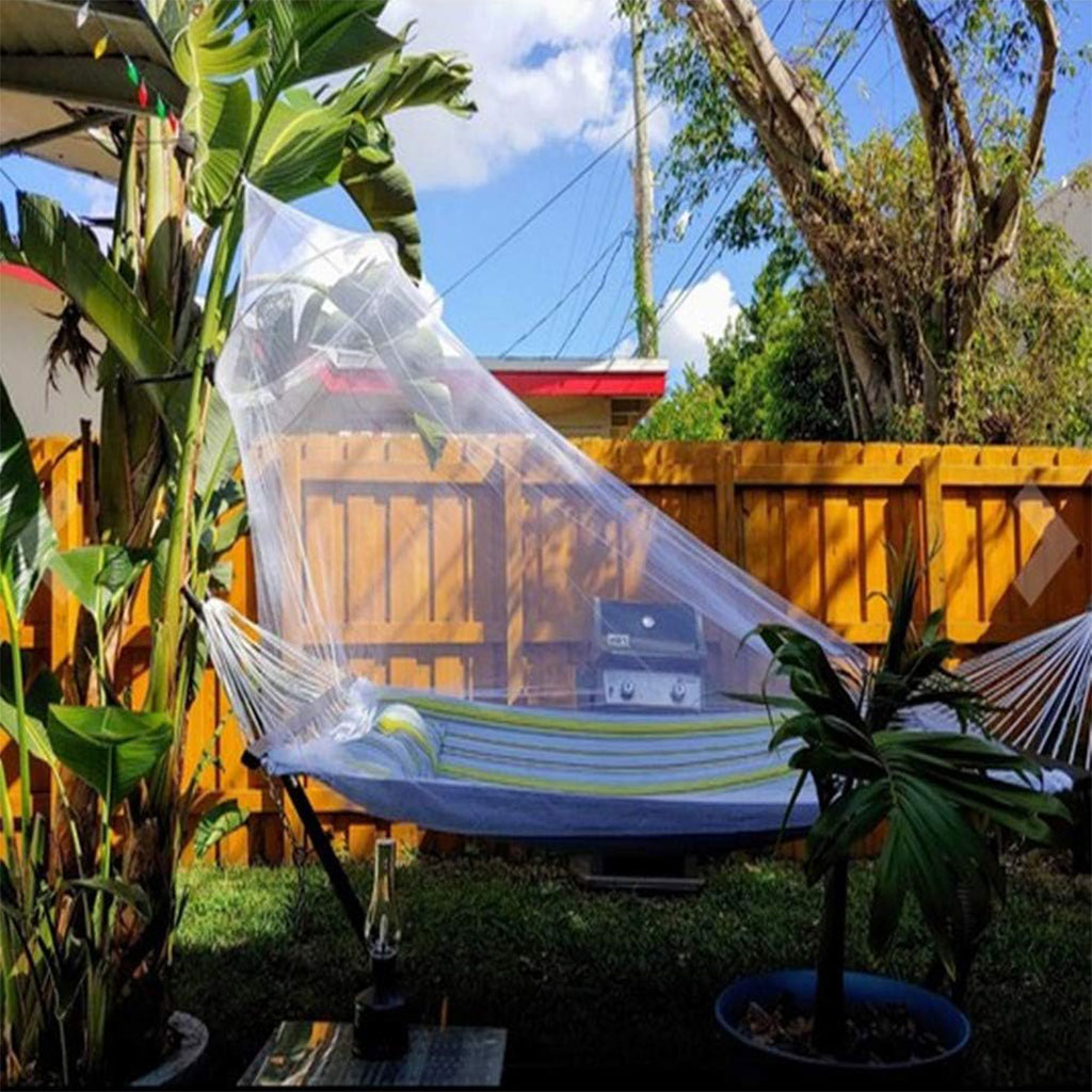 Circular hanging bed mosquito net with lace trim