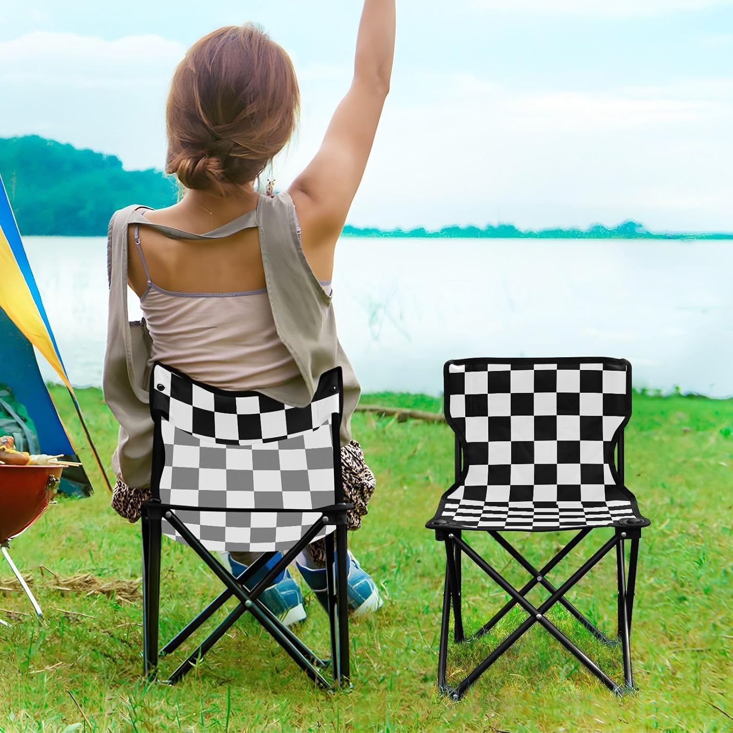 Ensemble de camping pliable, table et 2 chaises
