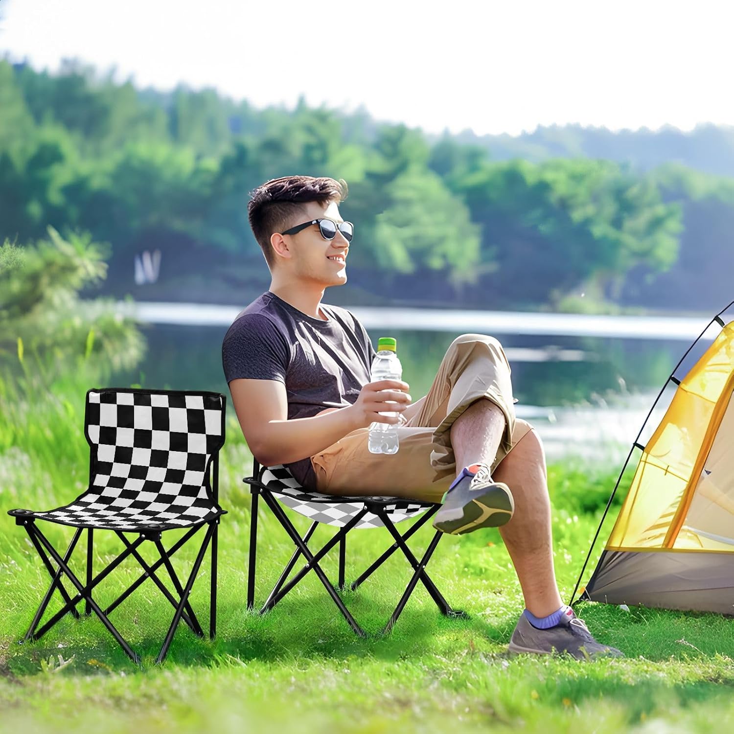 Ensemble de camping pliable, table et 2 chaises
