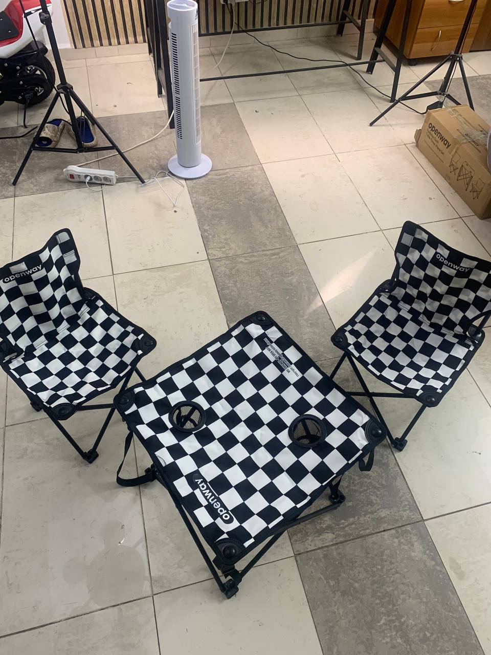 Ensemble de camping pliable, table et 2 chaises