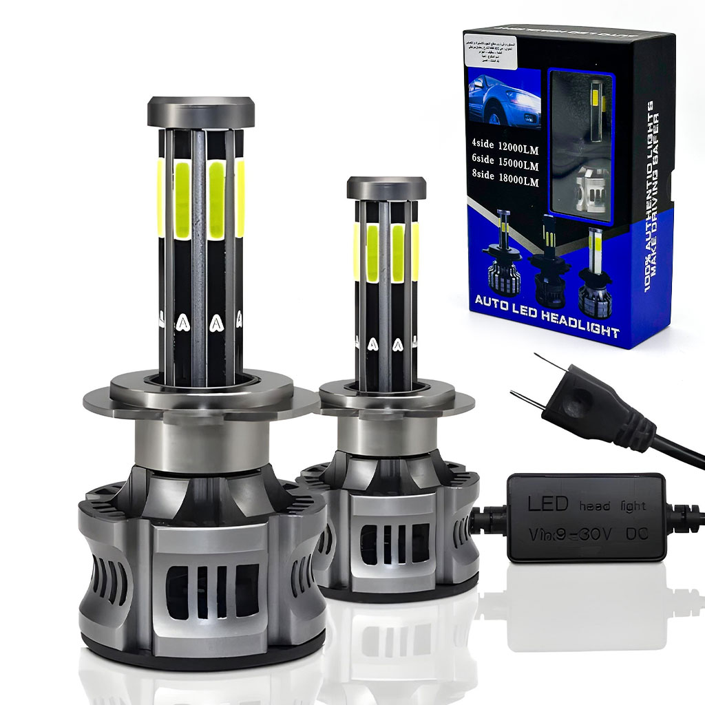 طقم مصابيح أمامية LED H1 بـ 6 اتجاهات 6000 كلفن