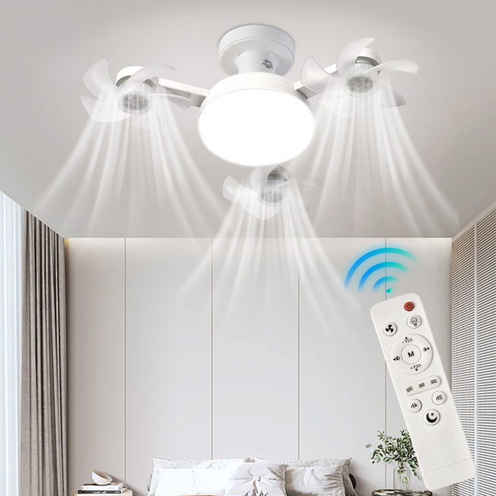 مروحة سقف LED بتصميم درون مع جهاز تحكم عن بعد