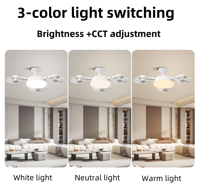 Ventilateur de plafond LED style drone avec télécommande