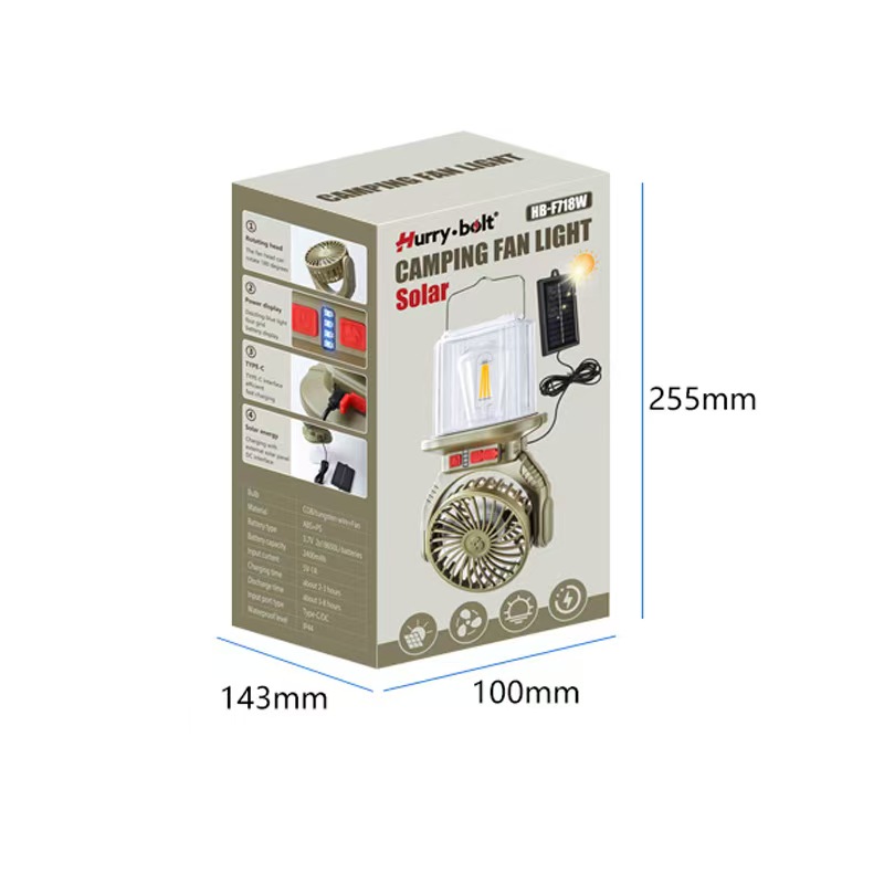 2-in-1 Rechargeable Solar Camping Lantern and Fan