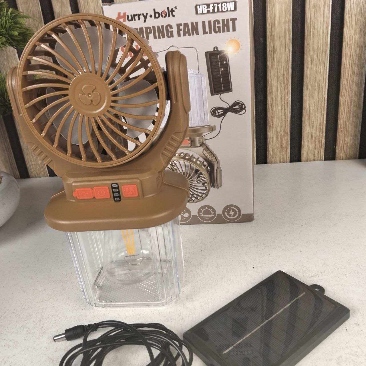 2-in-1 Rechargeable Solar Camping Lantern and Fan