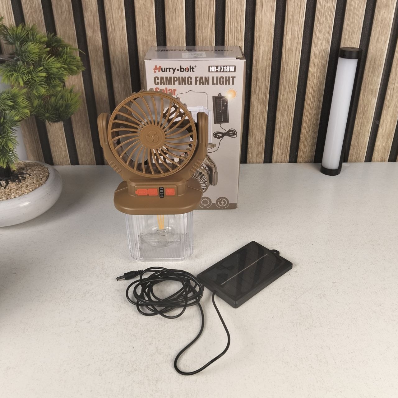 2-in-1 Rechargeable Solar Camping Lantern and Fan