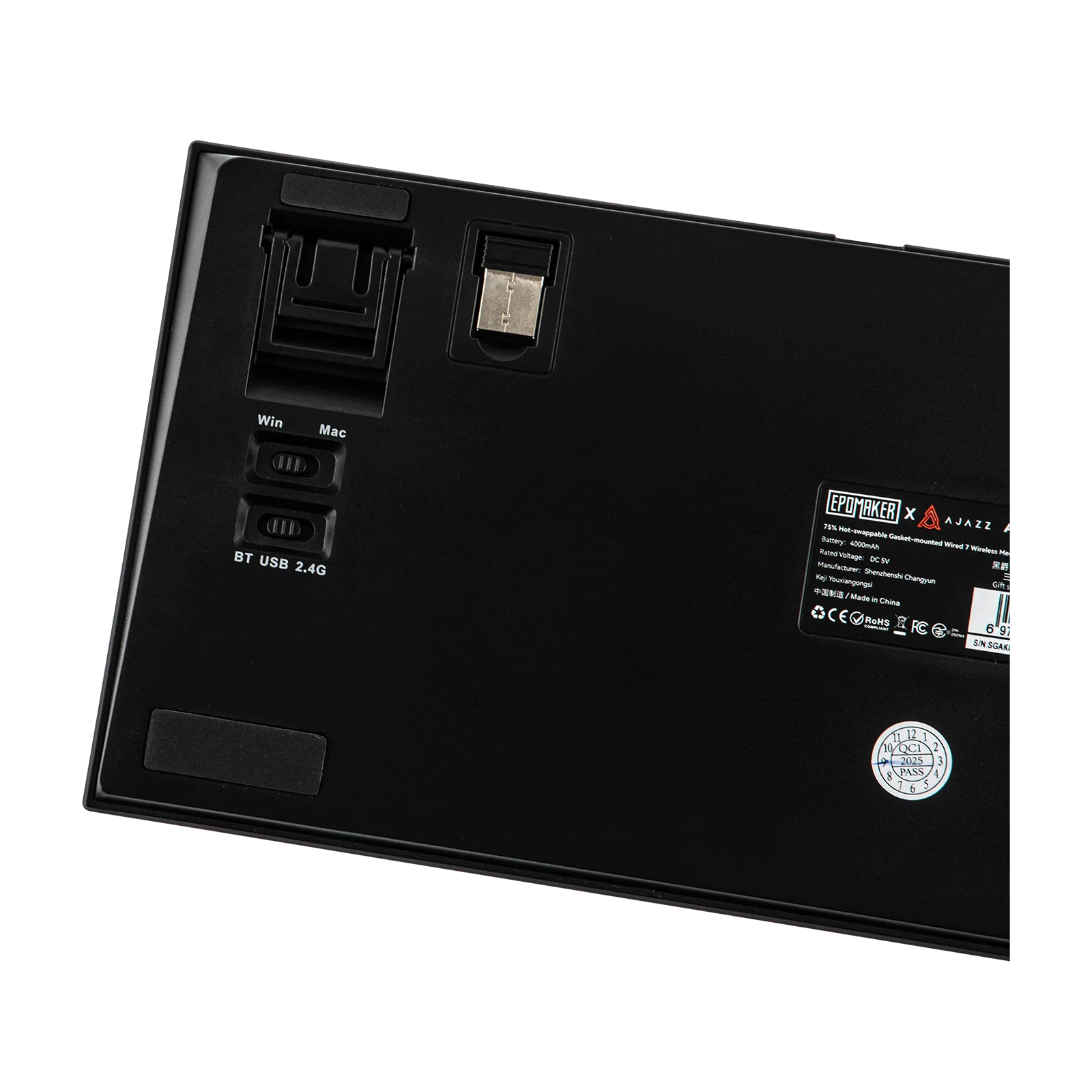 لوحة مفاتيح ميكانيكية Ajazz AK820 Pro، أسود، مع شاشة TFT وهيكل Gasket