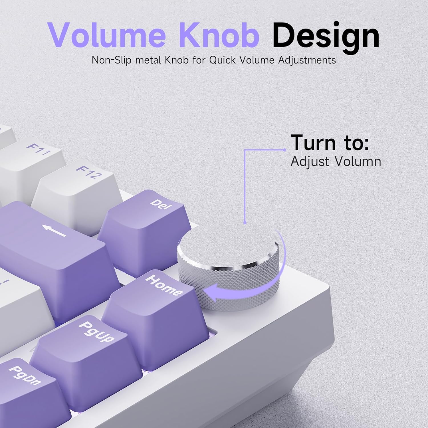 Clavier mécanique Ajazz AK820 violet avec bouton de volume et structure Gasket