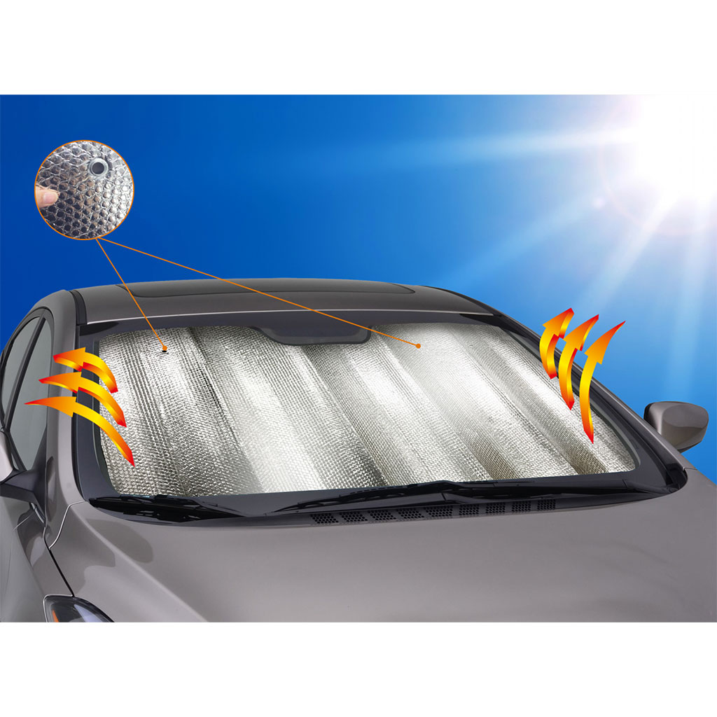Reflective car windshield sun shade