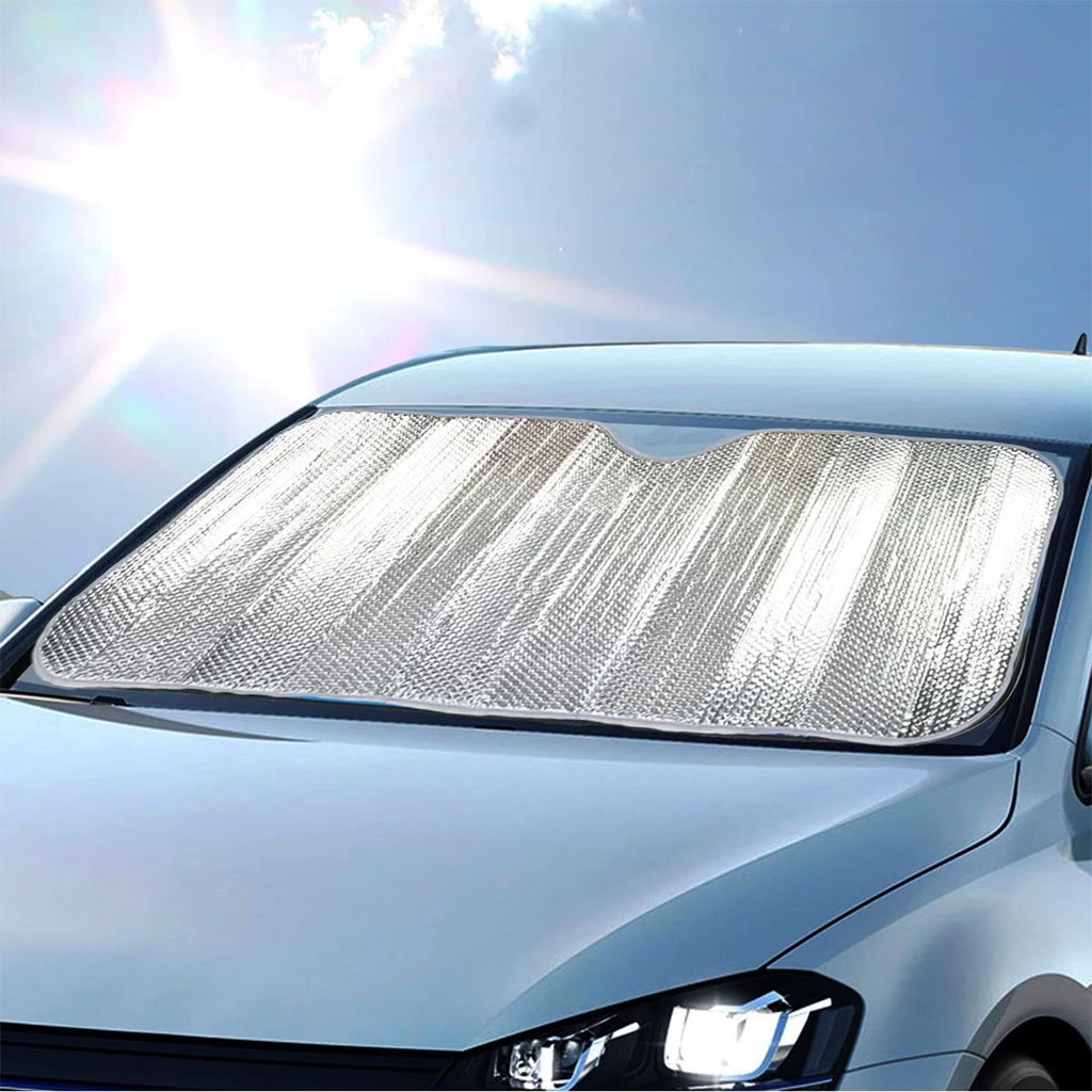 Reflective car windshield sun shade