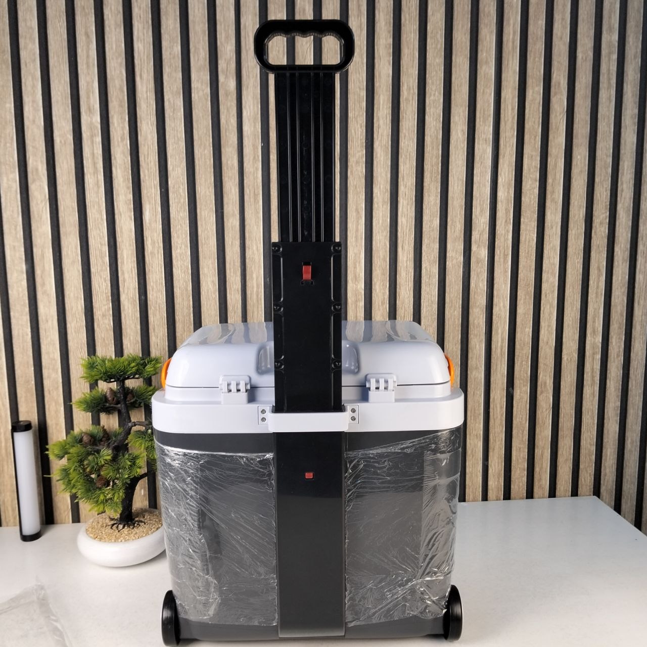 Portable thermoelectric cooler and warmer 28L with wheels