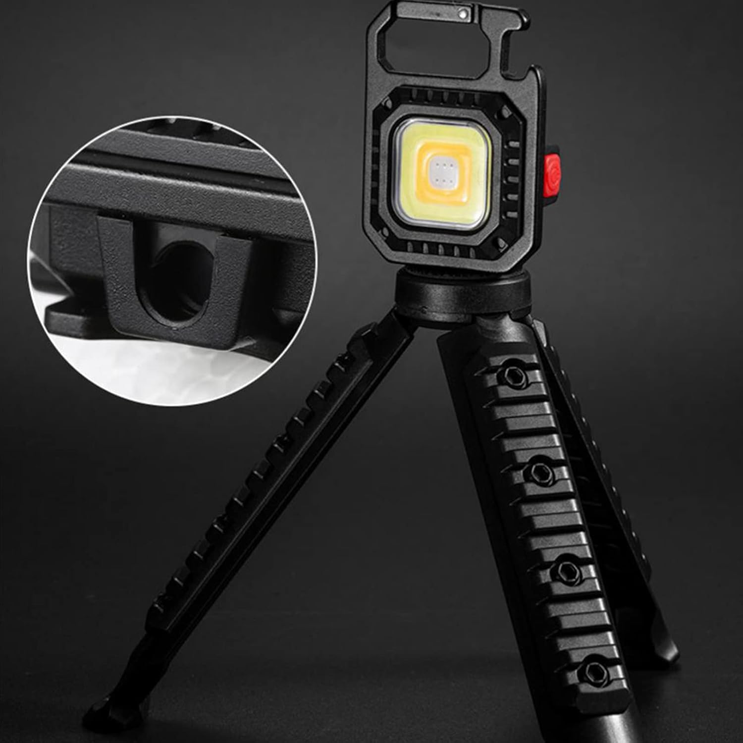 مصباح يدوي صغير COB LED قابل لإعادة الشحن مع حامل ثلاثي