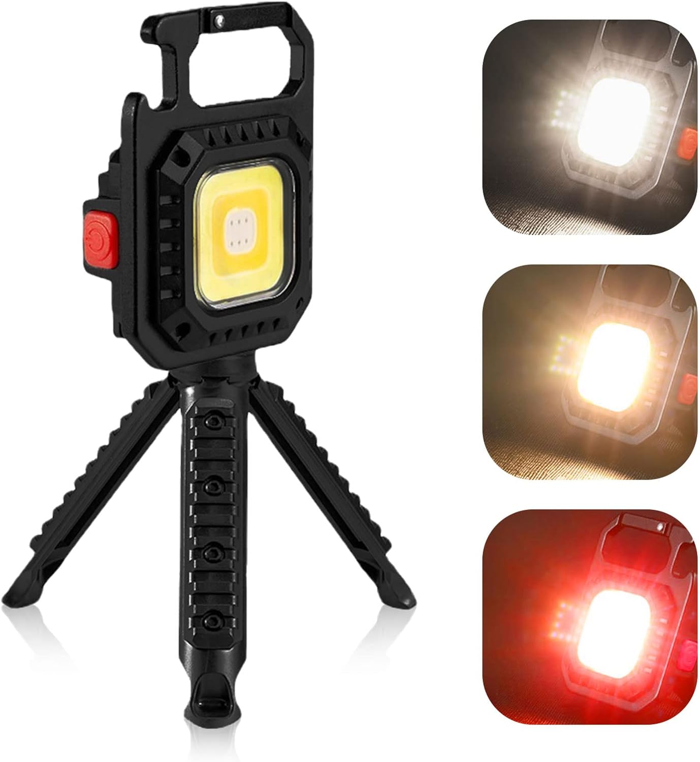 مصباح يدوي صغير COB LED قابل لإعادة الشحن مع حامل ثلاثي