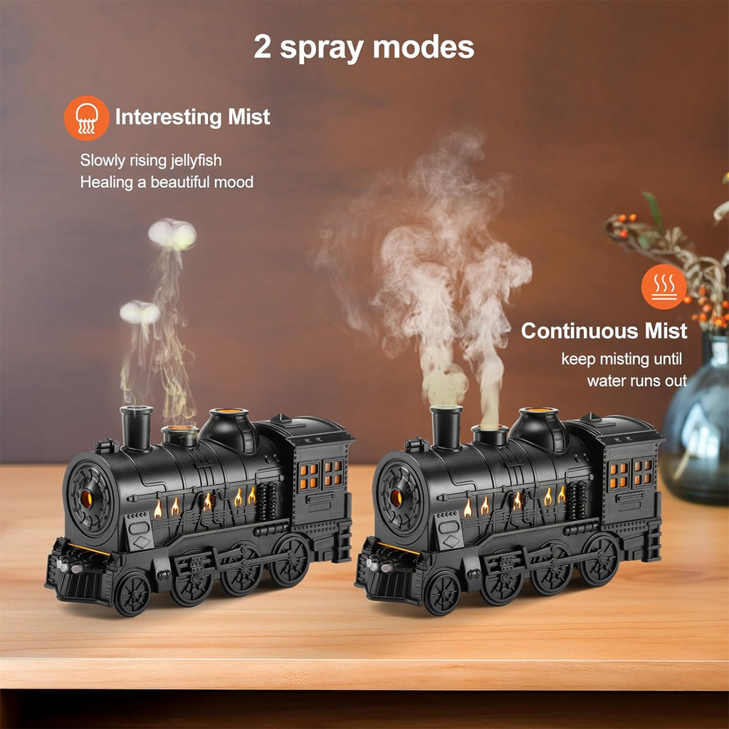 Train-shaped essential oil diffuser ultrasonic humidifier 300ml