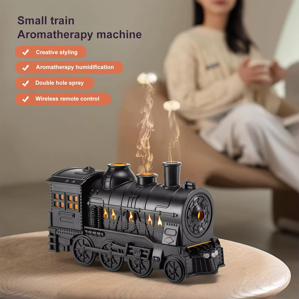 Train-shaped essential oil diffuser ultrasonic humidifier 300ml