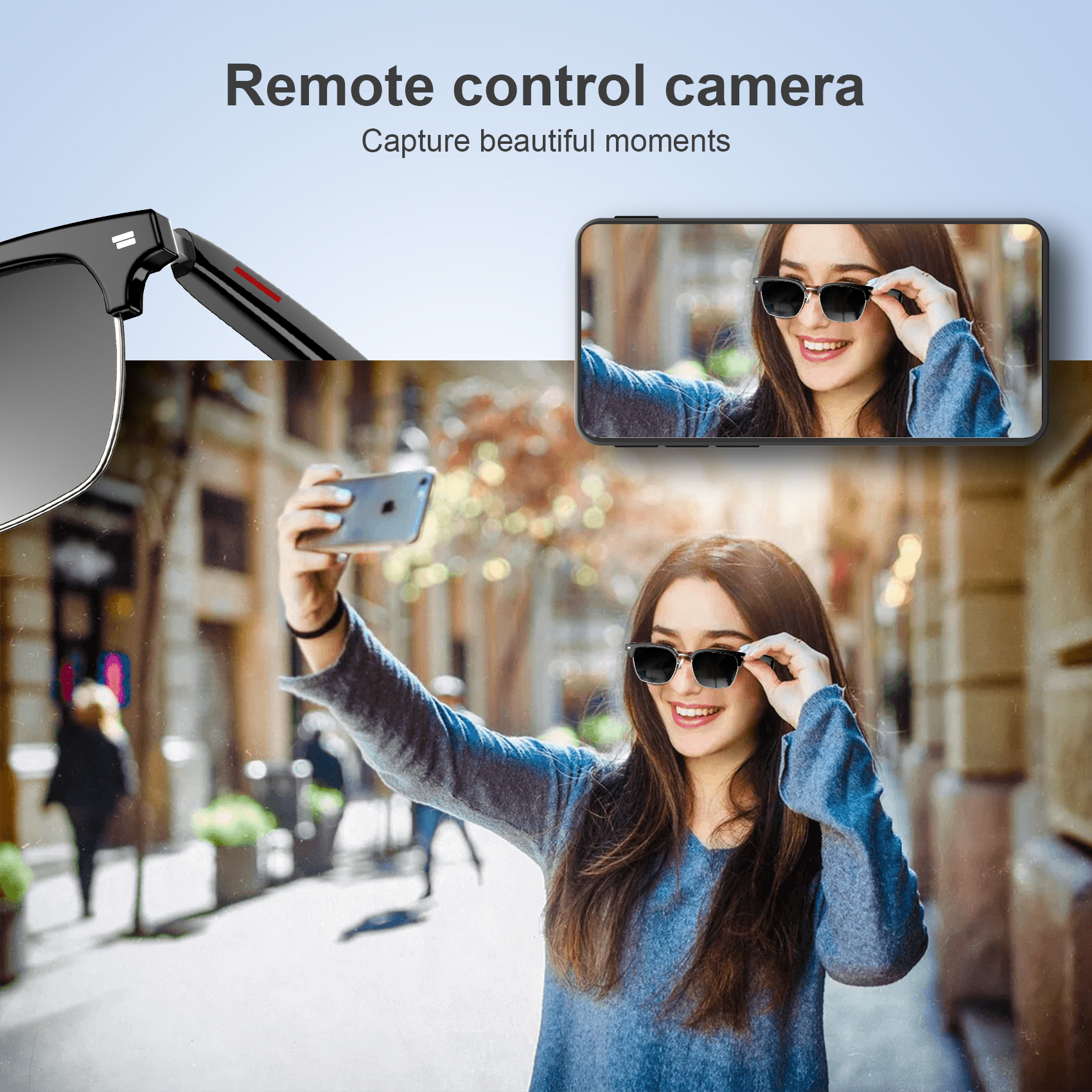 Lunettes connectées F60 traduction IA et audio open-ear Bluetooth 5.4