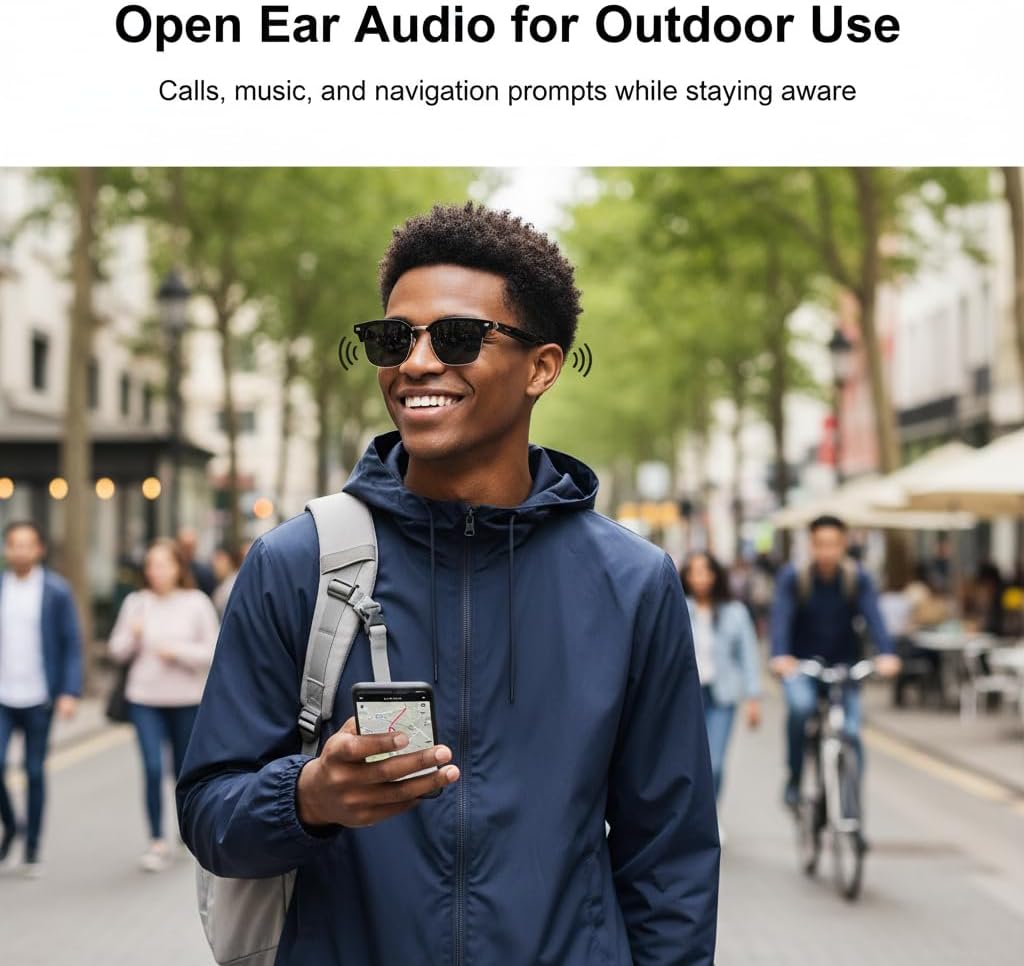 Lunettes connectées F60 traduction IA et audio open-ear Bluetooth 5.4