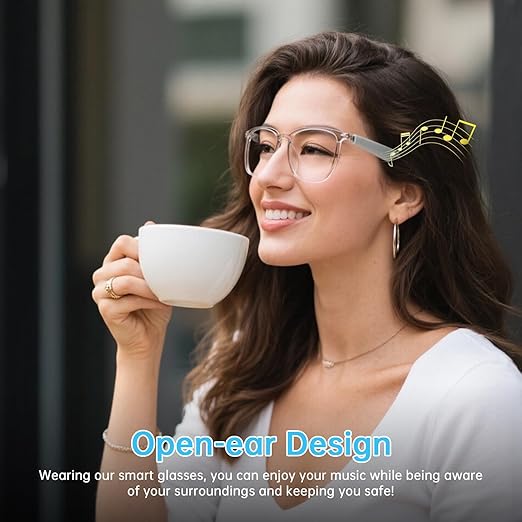 F20 AI translation smart glasses with open-ear audio Bluetooth 5.4