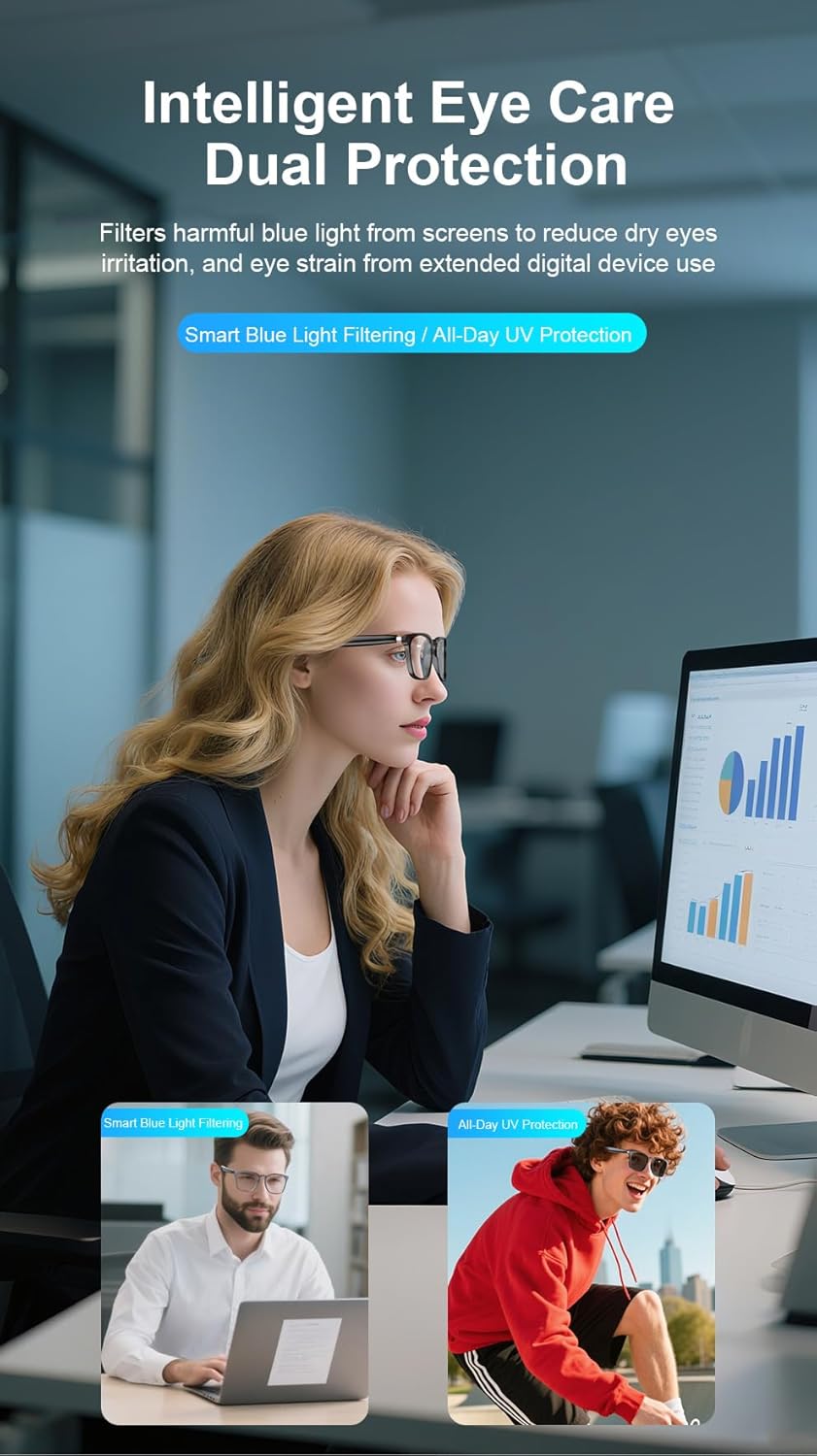 GS03 AI Translation Smart Glasses with Open-Ear Audio Bluetooth 5.4