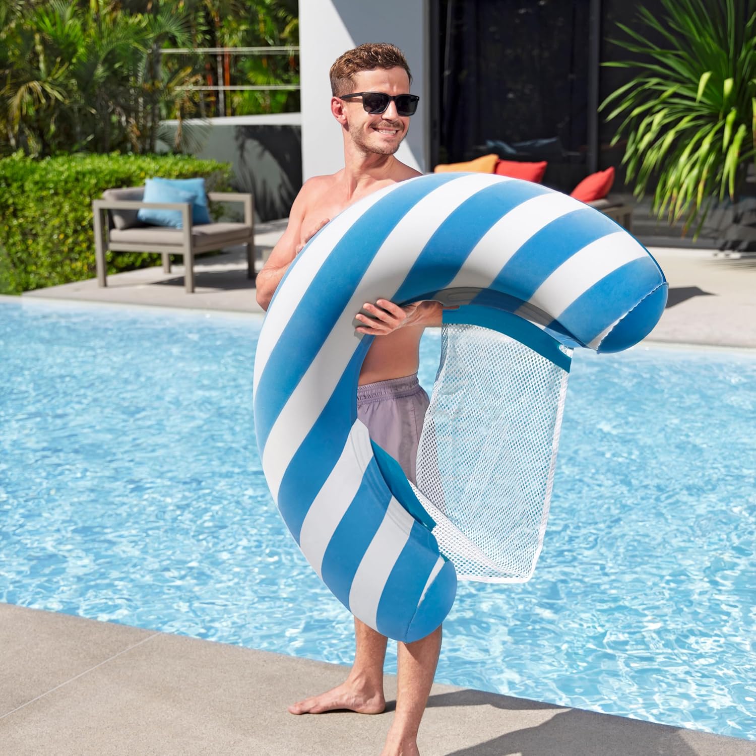 Siège de piscine gonflable Bestway avec surface velours