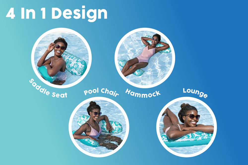 4-in-1 Inflatable Pool Hammock with Mesh Seat