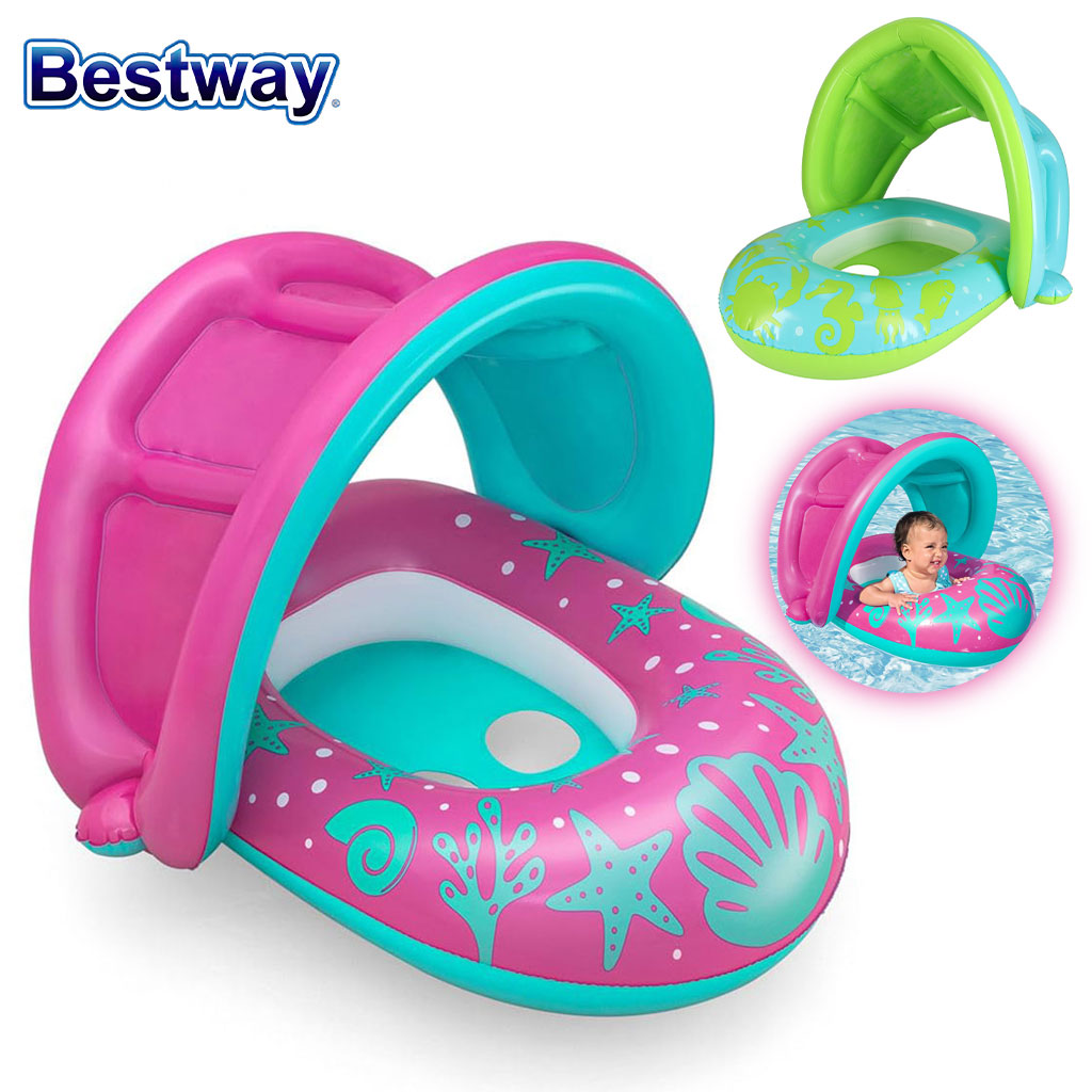 Bouée gonflable pour enfants avec toit de protection UV Bestway 34091