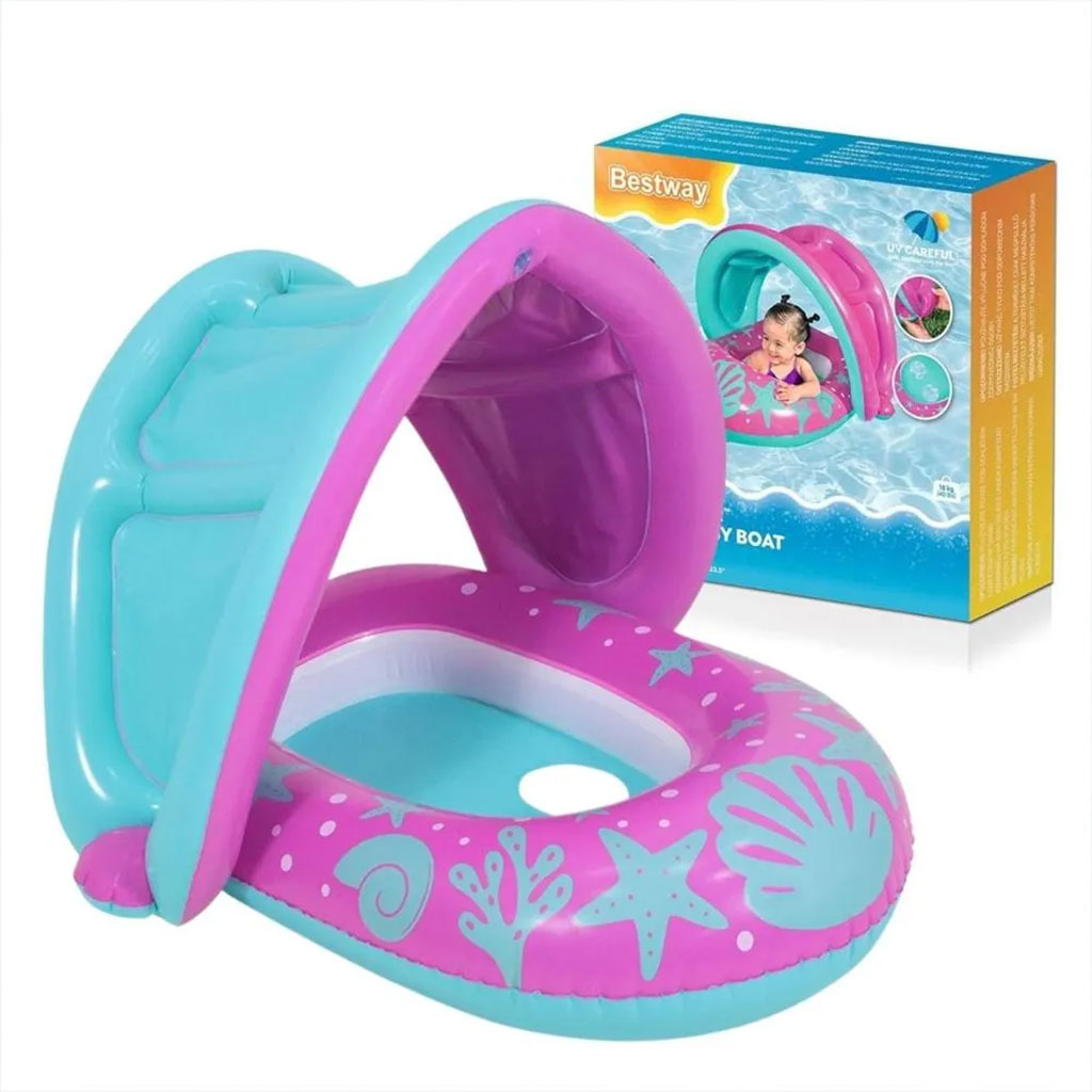 Bouée gonflable pour enfants avec toit de protection UV Bestway 34091