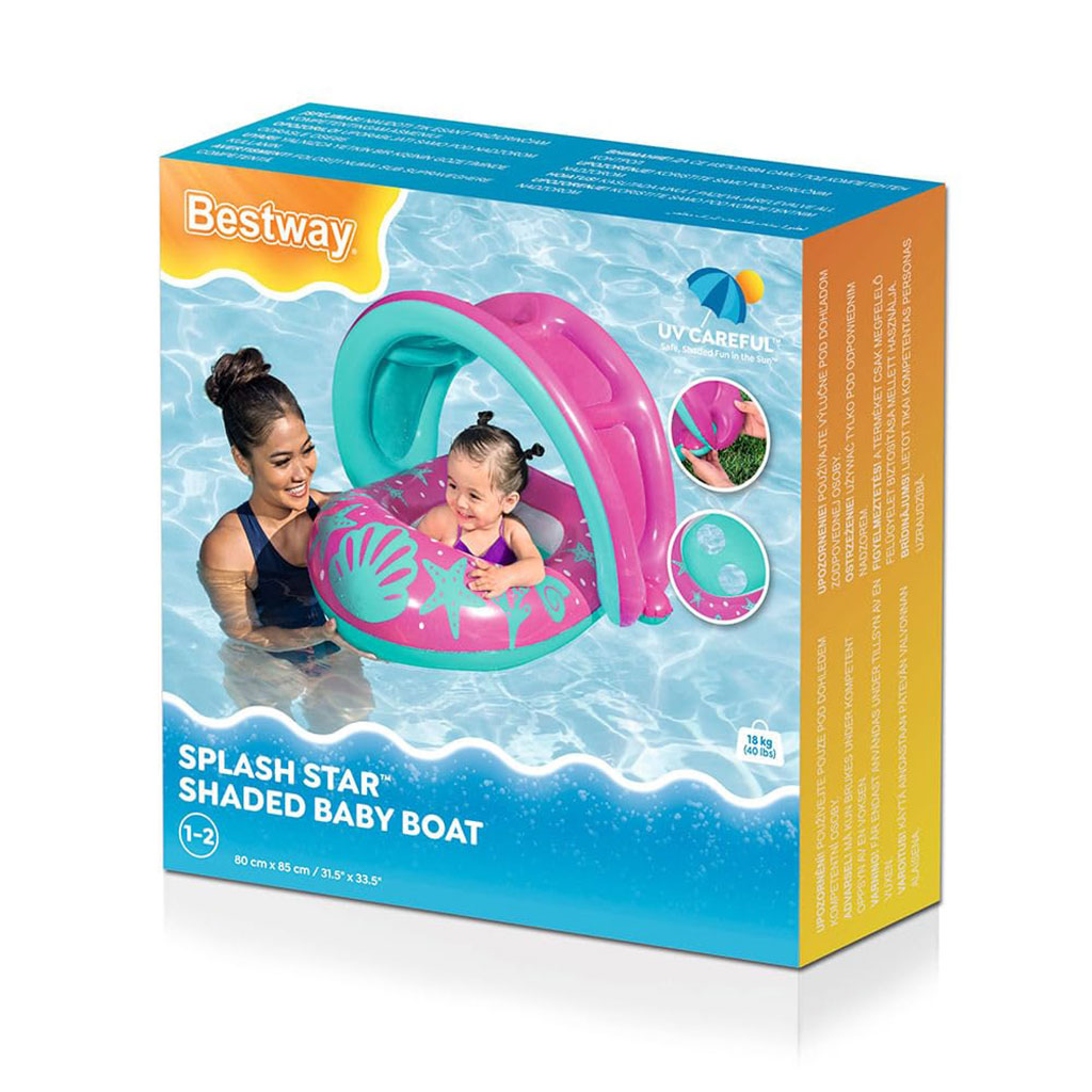 Bouée gonflable pour enfants avec toit de protection UV Bestway 34091