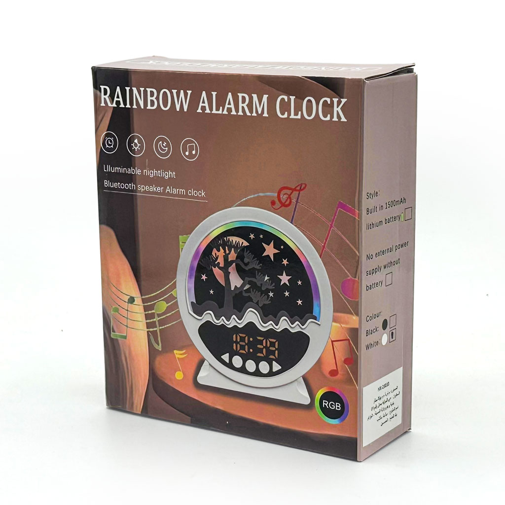 Réveil lumineux Rainbow avec haut-parleur Bluetooth et veilleuse RGB