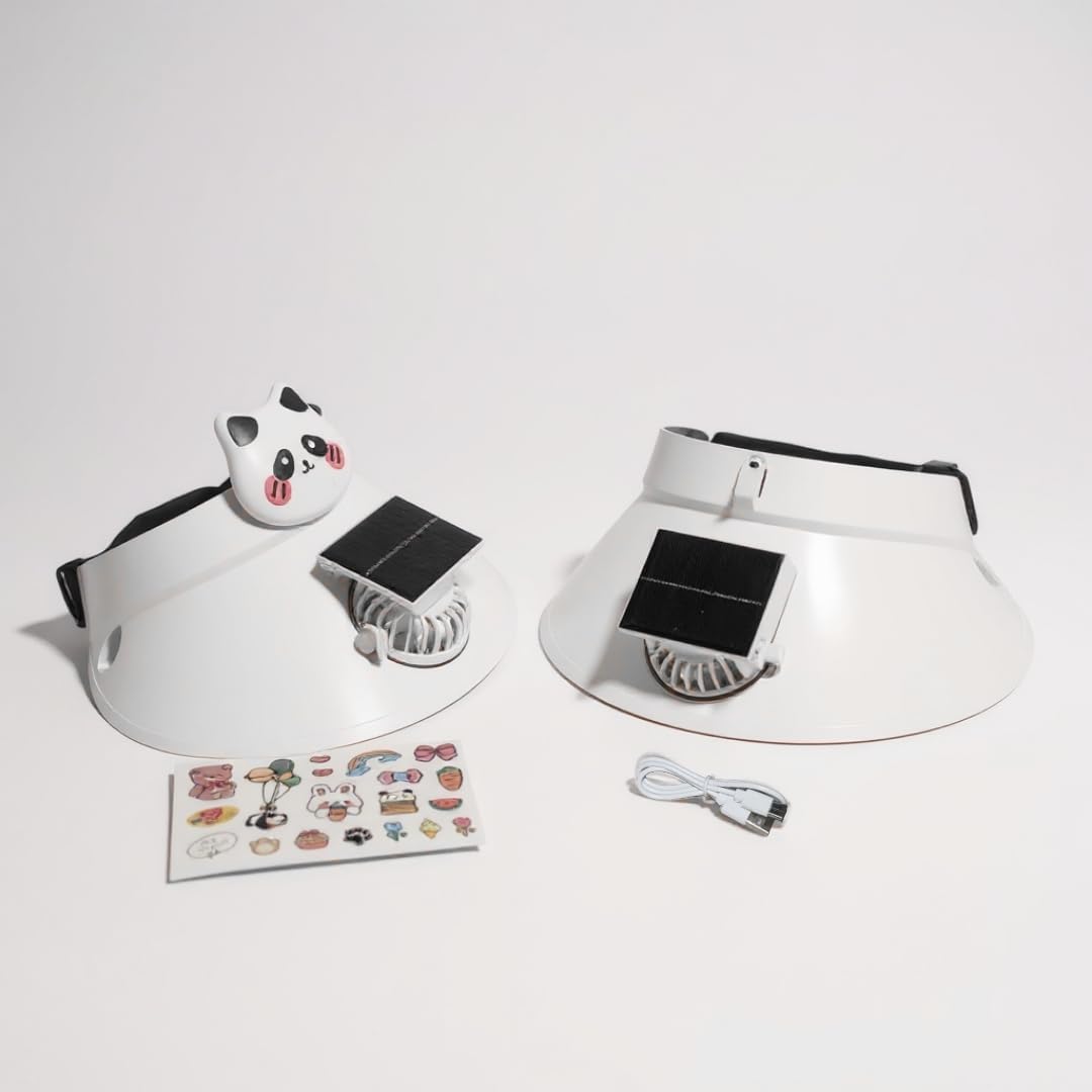 Solar cooling cap with built-in USB rechargeable fan