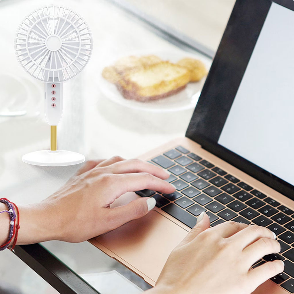مروحة مكتب محمولة USB فائقة الهدوء ببطارية 1200 مللي أمبير