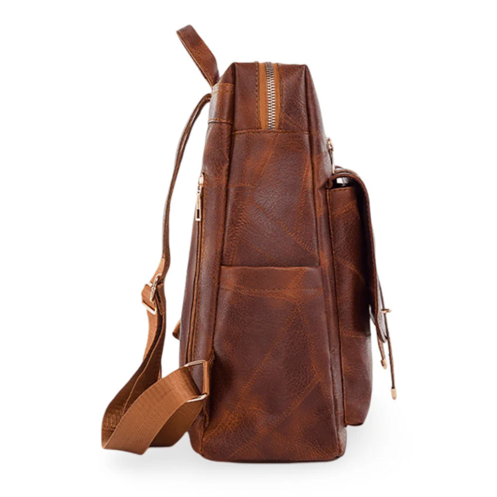 Women's retro synthetic leather backpack