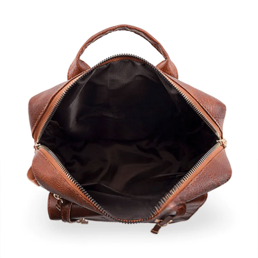 Women's retro synthetic leather backpack