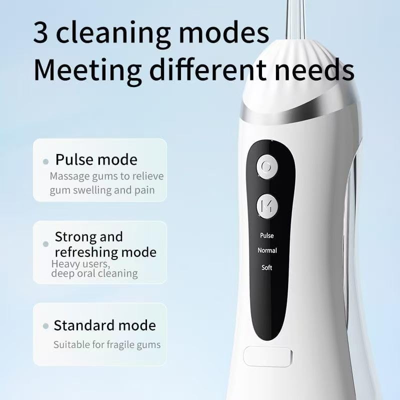 Hydropulseur dentaire sans fil, 3 modes et 4 buses