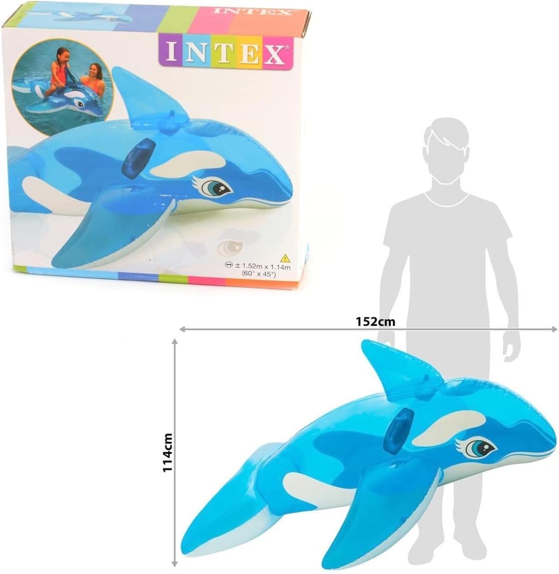 Intex Whale Ride-On Pool Float for Kids 58523NP