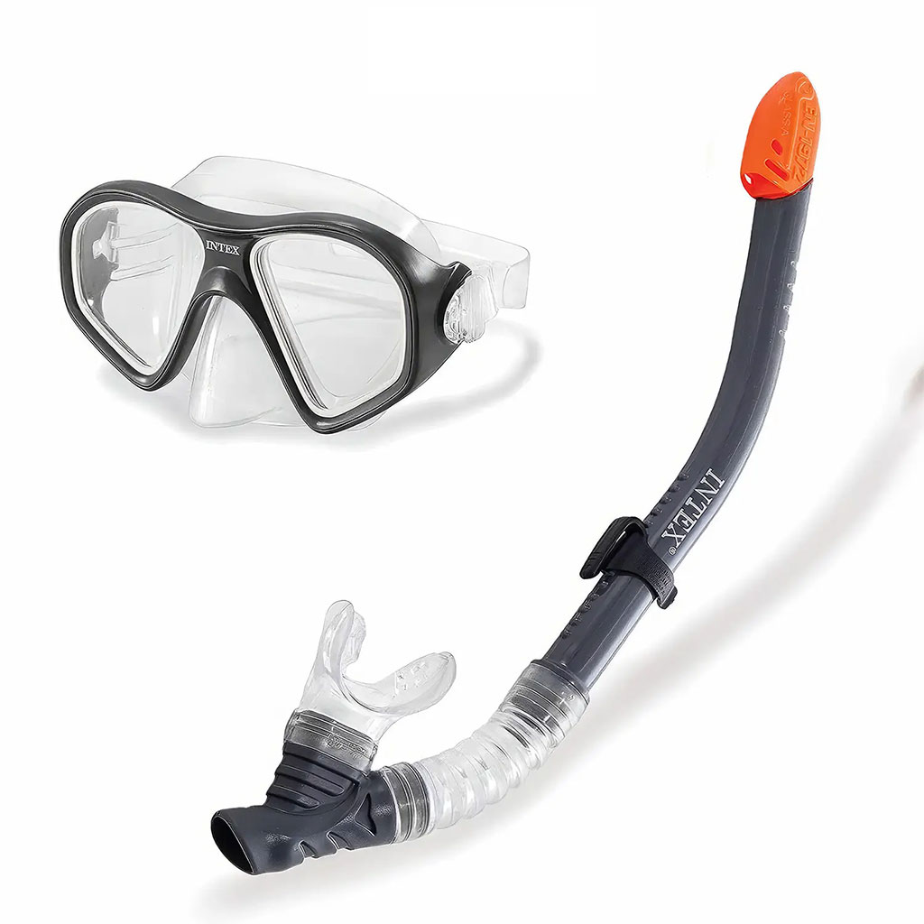 Intex Reef Rider 55648 Adult Snorkeling Set - Panoramic Mask and Snorkel