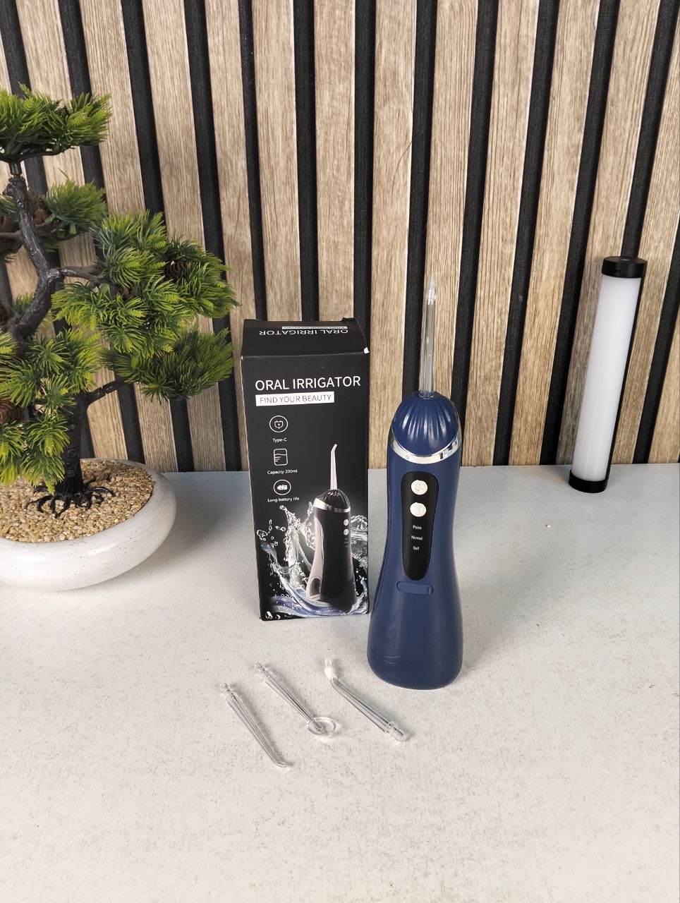 Hydropulseur dentaire sans fil, 3 modes et 4 buses