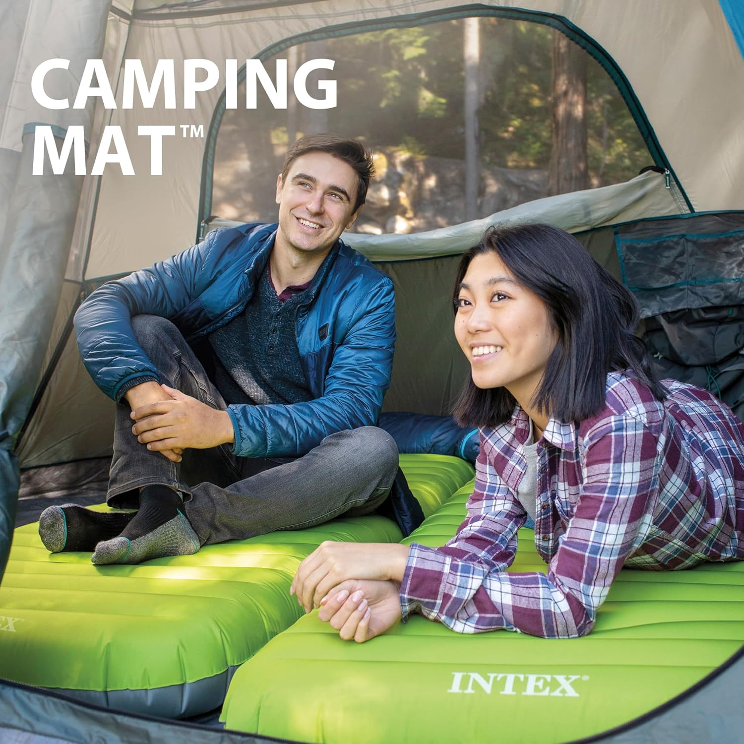 Matelas de camping gonflable Intex 64097NP Fiber-Tech avec pompe USB