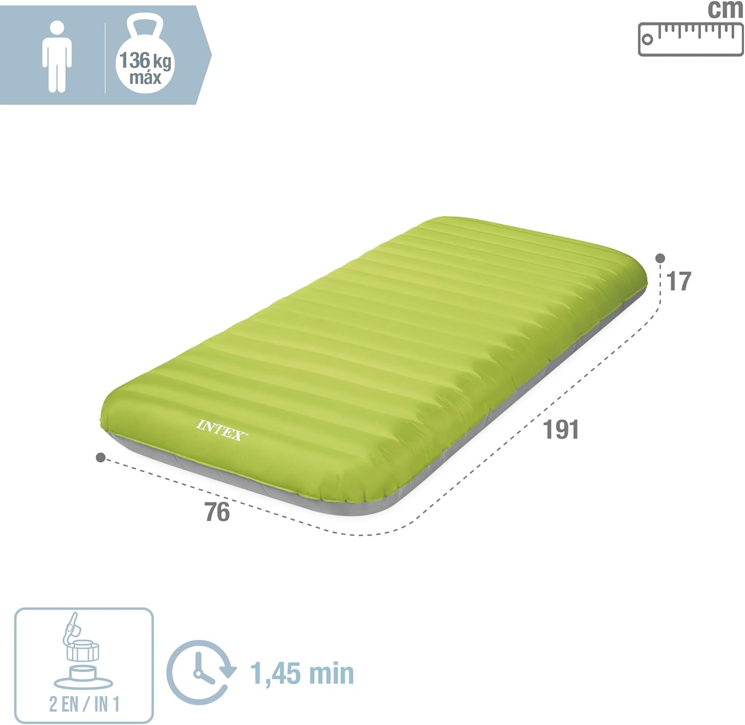 Matelas de camping gonflable Intex 64097NP Fiber-Tech avec pompe USB