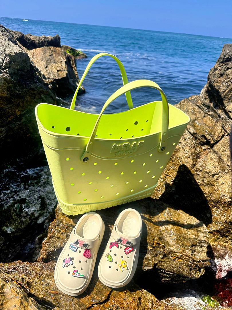 Grand sac de plage ajouré en EVA et silicone imperméable