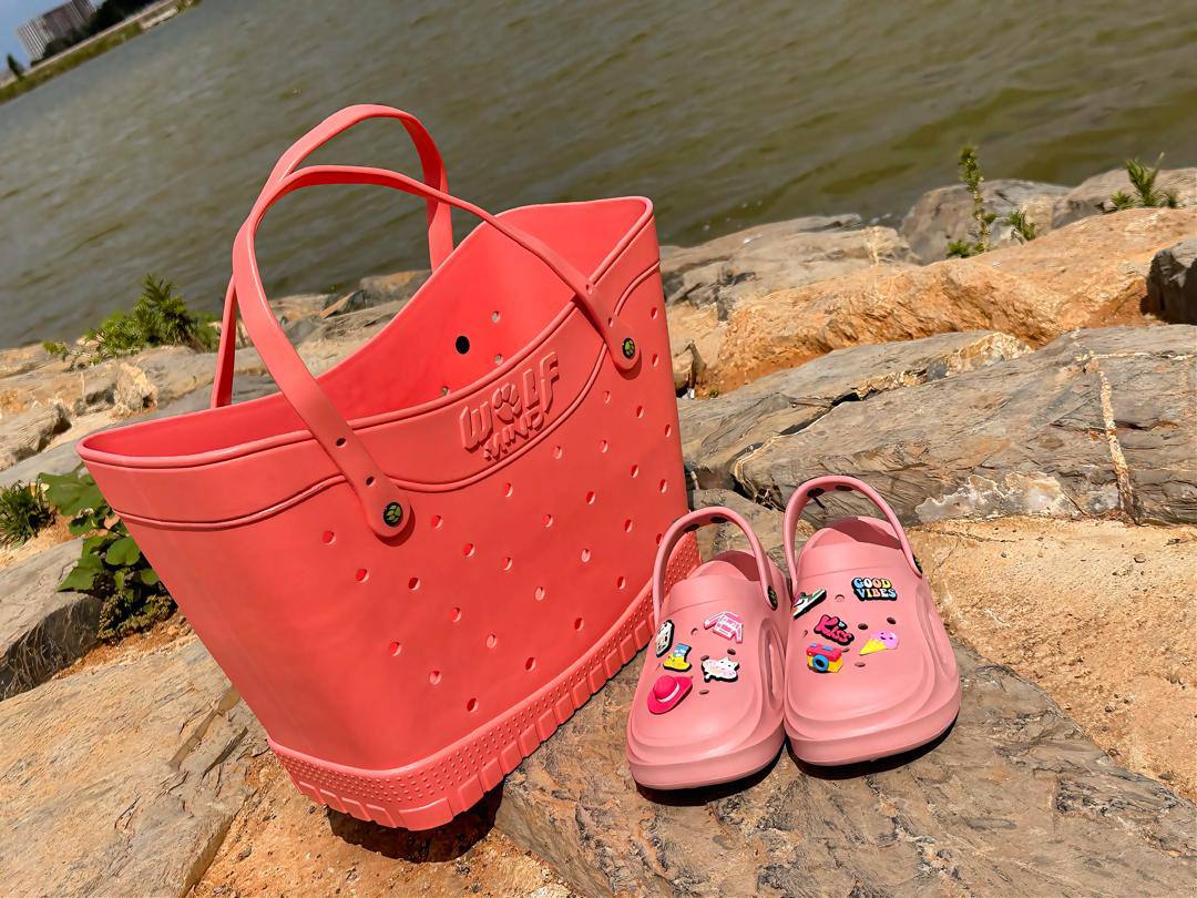 Grand sac de plage ajouré en EVA et silicone imperméable